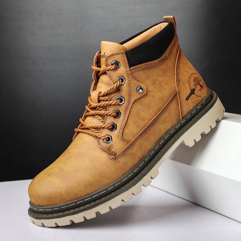 Men'S Shoes For Work - Męskie buty wysokie, casualowe, jesienno-zimowe, retro,