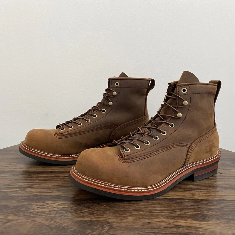 Men'S Shoes For Work - Męskie botki w stylu vintage, ręcznie