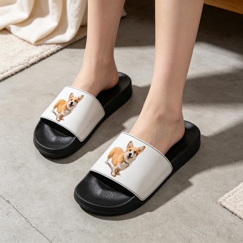 Men Shoes Illustration - Damskie i męskie kapcie domowe, wzór