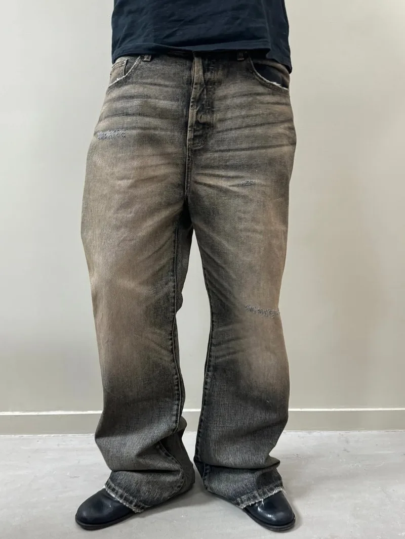 Men Shoes Jeans - Wyblakłe na słońcu, sprane, zniszczone, z
