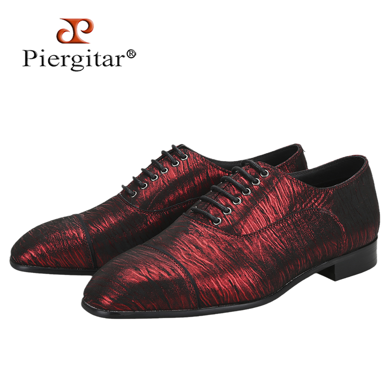 Men Shoes Red Tape - Piergitar Czerwono-czarne, prążkowane, tłoczone, ręcznie robione