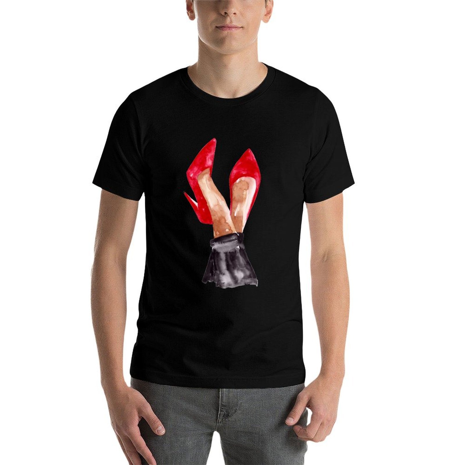 Czerwone szpilki – ilustracja  – Men Shoes Illustration recenzja i cena