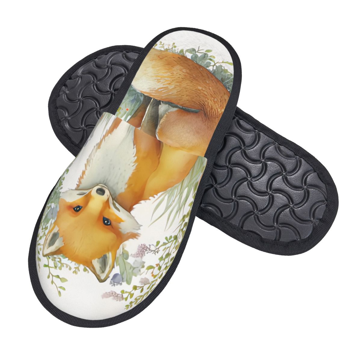 Pluszowe Kapcie Domowe Akwarel – Men Shoes Illustration recenzja i cena